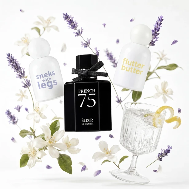Przepis na Gin Garden Party French 75 50 ml Flutter Butter 50 ml Sneks with Legs 50 ml.webp