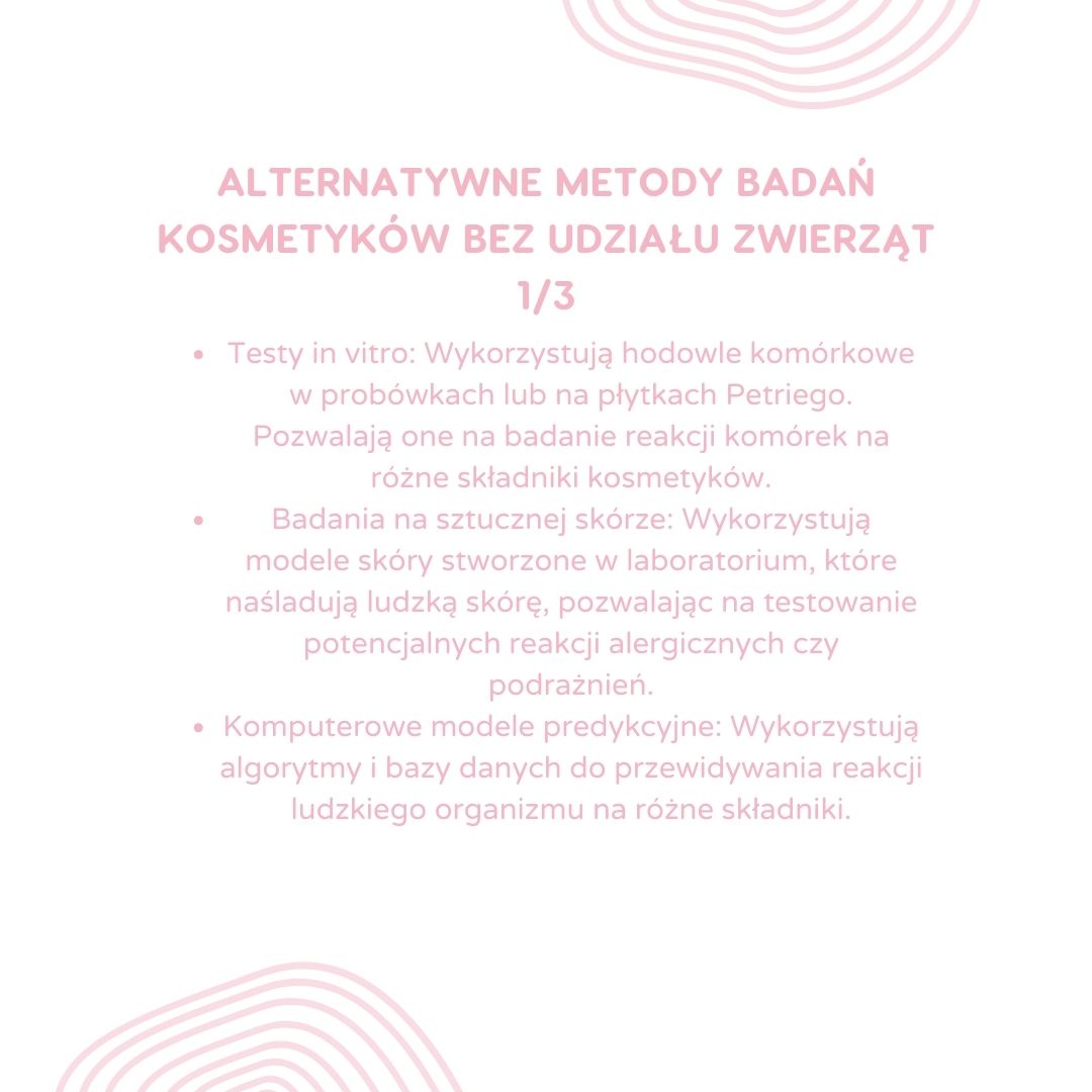alternatywne metody badań kosmetyków - badania na sztucznej skórze,  testy in vitro