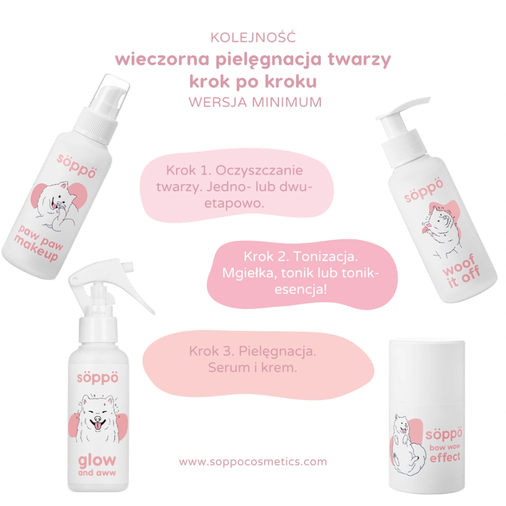 wieczorna pielęgnacja twarzy kolejność - wersja minimum
